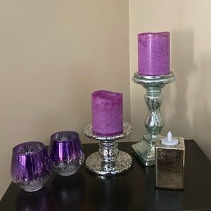 Mercury glass candle holders as a bundle w/out candles.